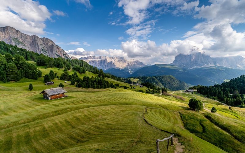 field, mountains, rural