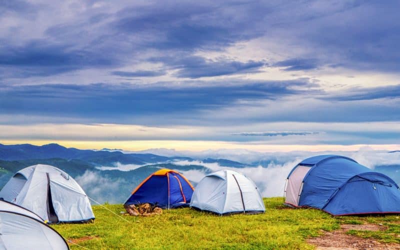 camping, campsite, tents